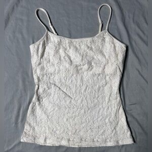 Express White Attached Bra Lace Camisole